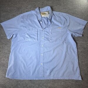 Tallwoods Element Wear Men's 3XL Blue Vented Performance Fishing Shirt Pockets
